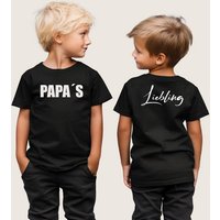 Lounis Print-Shirt Mamas Liebling - Papas Liebling - Kinder T-Shirt - Shirt mit Spruch Druck Vorder- und Rückseite von Lounis