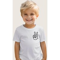 Lounis Print-Shirt Peace - Kinder T-Shirt - Shirt mit Spruch - Babyshirt Baumwolle von Lounis