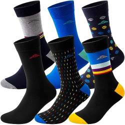 Lounwee Baumwolle Business Socken Herren: 6er Pack Premium Herrensocken Bunt Mit Drei Größen 39-42 43-46 47-50 von Lounwee