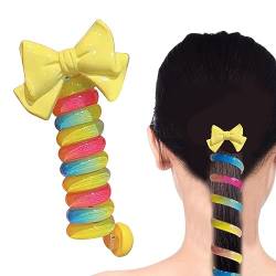Bunte Telefonkabel Haarbänder - Haarbänder Aus Geflochtene Telefondraht | Stilvolle Wasserfeste Haarspiralen | Telefonkabel Haargummi Elastisch Haarband | Pferdeschwanzhalter für Teenager von Loupsiy