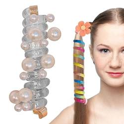 Bunte Telefonkabel Haarbänder - Haarbänder Aus Geflochtene Telefondraht | Stilvolle Wasserfeste Haarspiralen | Telefonkabel Haargummi Elastisch Haarband | Pferdeschwanzhalter für Teenager von Loupsiy