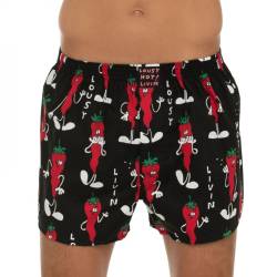 Lousy Livin Boxershorts Schwarz mit Chilli-Motiv von Lousy Livin