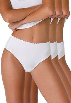 Lovable Slip mit Hoher Taille Invisible Comfort Cotton Damen x3 , Weiß , S/M von Lovable