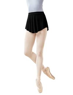 Damen-Ballettrock aus weichem Netzstoff, seitlich geteilt, kurz, Schwarz, Mittel von Lovdaswi