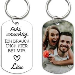 Love Faith Fahr vorsichtig Schlüsselanhänger - Personalisiertes Fotogeschenk - Geschenk für Paare von Love Faith