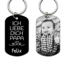 Love Faith Mein Papa Schlüsselanhänger - Personalisiertes Fotogeschenk (Schwarz/Weiß) - Geschenk für Väter von Love Faith