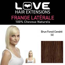 Love Hair Extensions 100% Echthaar-Seitenpony Farbe 6 - Dunkles Aschbraun, 1er Pack (1 x 1 Stück) von Love Hair Extensions
