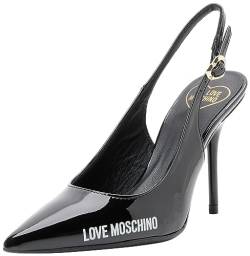 Love Moschino Damen Absatz-Sandalen, Nero, 38 EU von Love Moschino