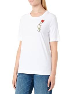 Love Moschino Damen Almindelig pasform med korte ærmer hjerte olografisk print T Shirt, Optical White, 48 EU von Love Moschino