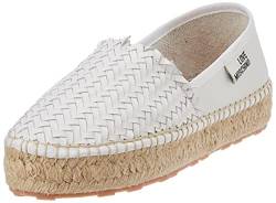 Love Moschino Damen Espadrillas Fahrer-Slipper, Weiß, 38 EU von Love Moschino