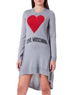 Love Moschino Damen Flared Long-sleeved in Blended Wool Dress, Melange Dark Grey, 38 EU von Love Moschino