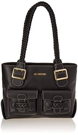 Love Moschino Damen Jc4218pp0gkj000 Schultertasche, Schwarz von Love Moschino