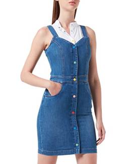 Love Moschino Damen Jurk Denim met veelkleurige drukknopen Kleid, Medium Blue Demin, 38 EU von Love Moschino