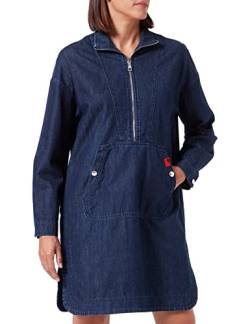 Love Moschino Damen Long Sleeves in Light 100% Cotton Denim With Front Zipper Dress, Dark Blue Denim, 38 EU von Love Moschino