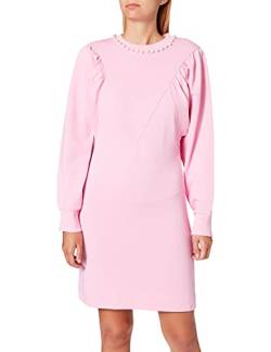 Love Moschino Damen Long Wing Sleeves,v-Shaped Cut with Ruffles in Front, Ribbed Collar and Cuffs Casual Dress,PINK, 34 von Love Moschino