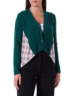 Love Moschino Damen Long-sleeved A-line Cardigan pullover, Pink Green, 38 EU von Love Moschino