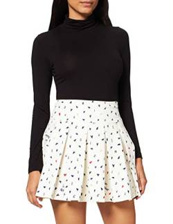 Love Moschino Damen Printed in All-Over Mini Hearts Skirt, F.BCO SCRI.NERE, 40 von Love Moschino