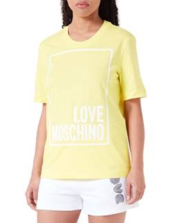 Love Moschino Damen Regular Fit Short-sleeved T-shirt T Shirt, Gelb, 46 EU von Love Moschino