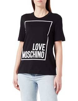 Love Moschino Damen Regular Fit Short-sleeved T-shirt T Shirt, Schwarz, 46 EU von Love Moschino