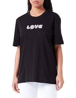 Love Moschino Damen Regular Fit Short-sleeved T-shirt T Shirt, Schwarz, DE 32 (Herstellergröße 38) von Love Moschino