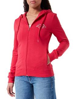 Love Moschino Damen Slim Fit With Hood in Stretch Cotton-modal Fleece Jacket, Rot, 44 EU von Love Moschino