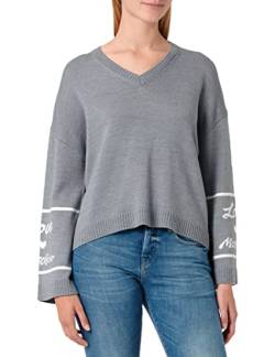 Love Moschino Damen V-neck pullover, Melange Dark Grey, 38 EU von Love Moschino