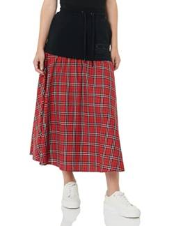 Love Moschino Damen With Watching Brand long skirt matching logo embroidery, Red Black White, 44 EU von Love Moschino