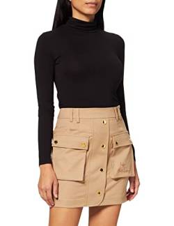 Love Moschino Damen with golden snap Buttons and Matching Logo Embroidery on Front Bellow Pocket Skirt, Rust Brown, 36 DE (42 IT) von Love Moschino