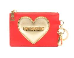 Love Moschino Kartenhalter/Schlüsselanhänger Herz mit Reißverschluss JC6401 Rot/Gold - 11,7 x 8,5 x 1,5 cm, rot, Taglia Unica, Modern von Love Moschino