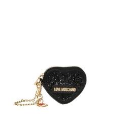 Love Moschino Schlüsselanhänger für Damen, Modell JC6450PP4IK2, aus synthetischem Leder., Schwarz von Love Moschino