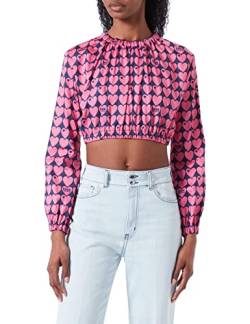 Love Moschino Women's Cropped Blouse, Blue Fuchsia, 42 von Love Moschino