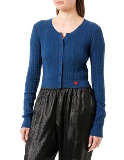 Love Moschino Women's Cropped Cardigan Jacket, Blue, 38 von Love Moschino