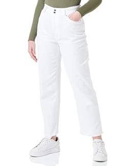 Love Moschino Women's Cropped Slim fit 5-Pocket Trousers Casual Pants, Optical White, 30 von Love Moschino