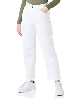 Love Moschino Women's Cropped Slim fit 5-Pocket Trousers Casual Pants, Optical White, 31 von Love Moschino