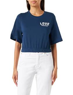 Love Moschino Women's Cropped top T-Shirt, Blue, 42 von Love Moschino
