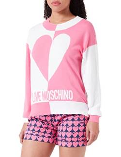 Love Moschino Women's Long-Sleeved Roundneck Pullover, Fuchsia White, 40 von Love Moschino