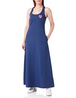 Love Moschino Women's Long with Crossed Shoulder Straps Dress, Dark Blue, 40 von Love Moschino