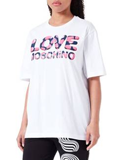 Love Moschino Women's Oversize fit Short-Sleeved T-Shirt, Optical White, 44 von Love Moschino