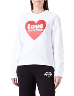 Love Moschino Women's Regular fit Roundneck Sweatshirt, Optical White, 38 von Love Moschino