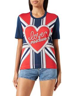 Love Moschino Women's Regular fit Short-Sleeved T-Shirt, Blue, 38 von Love Moschino