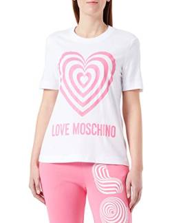 Love Moschino Women's Regular fit Short-Sleeved T-Shirt, Optical White, 40 von Love Moschino