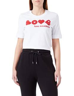Love Moschino Women's Regular fit Short-Sleeved T-Shirt, Optical White, 42 von Love Moschino