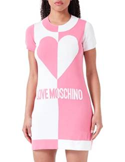 Love Moschino Women's Short-Sleeved Tube Dress, Fuchsia White, 42 von Love Moschino