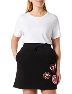 Love Moschino Women's Skirt with 3 Brand Patches A-line Skir, Black, 38 von Love Moschino