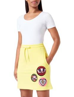 Love Moschino Women's Skirt with 3 Brand Patches A-line Skir, Yellow, 42 von Love Moschino