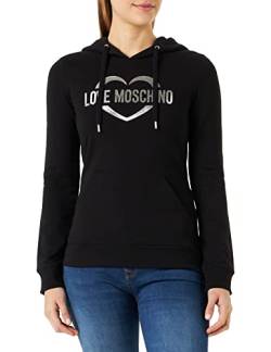 Love Moschino Women's Slim fit Long-Sleeved Hoodie Sweatshirt, Black, 44 von Love Moschino