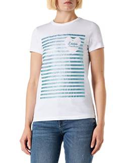 Love Moschino Women's Slim fit Short-Sleeved T-Shirt, Optical White, 44 von Love Moschino