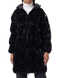 Love Moschino Women's Technical Fabric Thermo Quilted with Hearts. Jacket, Black, 40 von Love Moschino