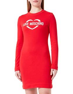 Love Moschino Women's Tight-fit Long-Sleeved with Heart Holographic Print Dress, RED, 42 von Love Moschino