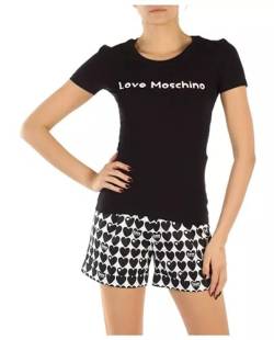 Love Moschino Women's Tight-fit Short-Sleeved T-Shirt, Black, 42 von Love Moschino